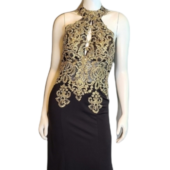 Elegant Black Floor Length Prom Dress size 6 FREE SHIPPING - Picture 3 of 15